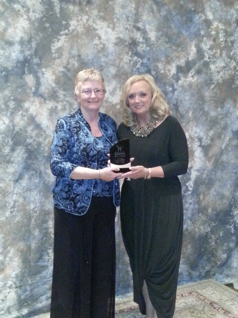 Barb Fenske with Jane Dayus-Hinch at the 2012 Wedding Industry Experts Award held in Red Deer, Alberta
